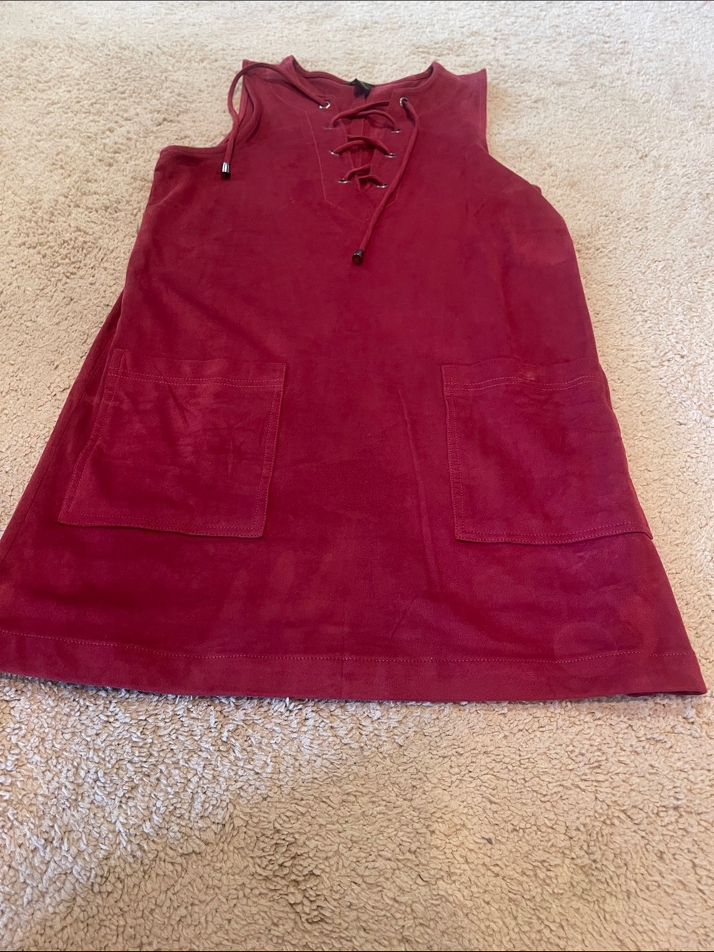 Forever 21 Burgundy Lace-Up Mini Dress